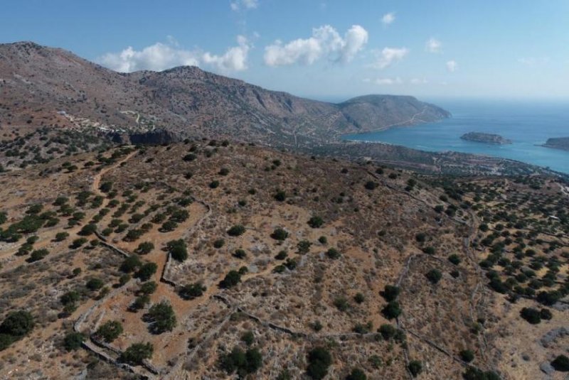 Schisma Eloundas MIT VIDEO! Kreta, Schisma Eloundas: Exklusives Grundstück mit Meerblick und Baugenehmigung zu verkaufen Grundstück kaufen